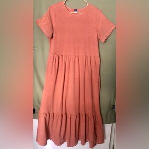 Old Navy Short Sleeve Slub-Knit Tiered MIDI
Swing Dress ~ SZ L ~